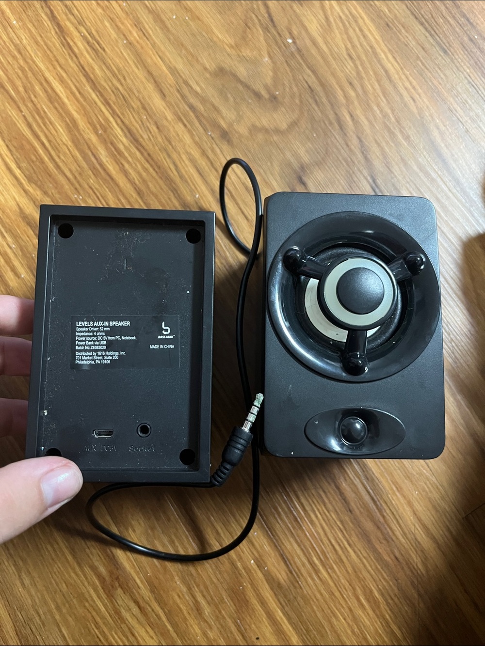 Compact Black Wired Portable Stereo Speakers with 3.5mm Input